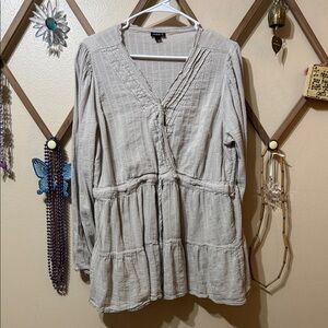 Torrid Beige Textured Blouse